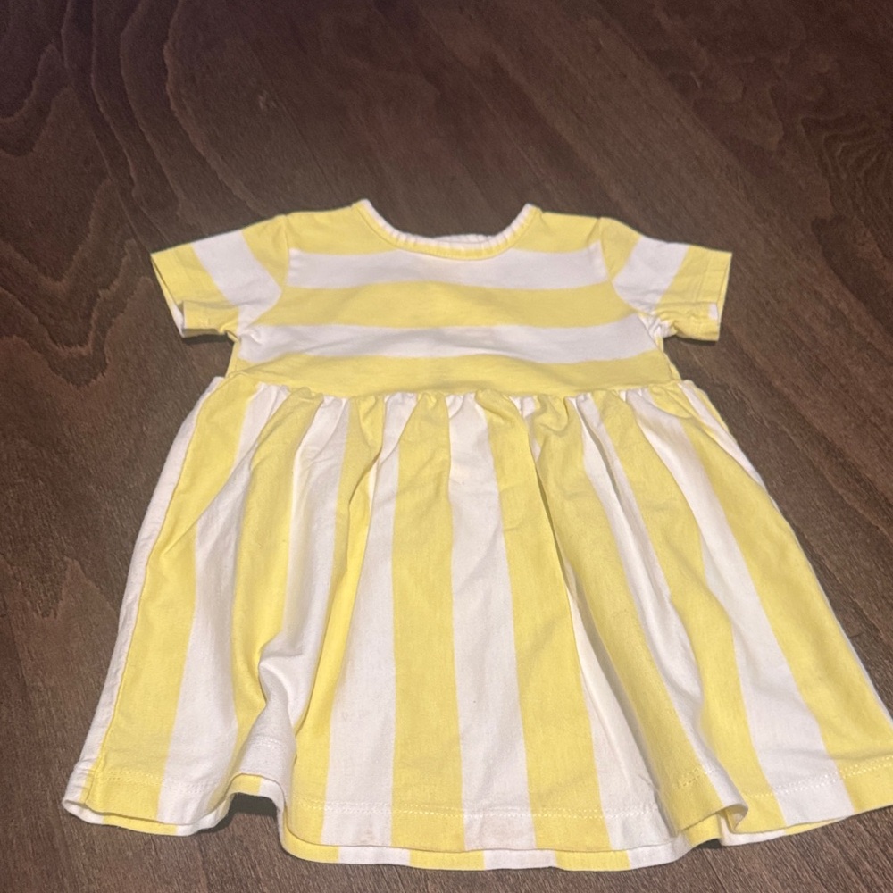 Carter's Yellow and White Striped Casual Dress